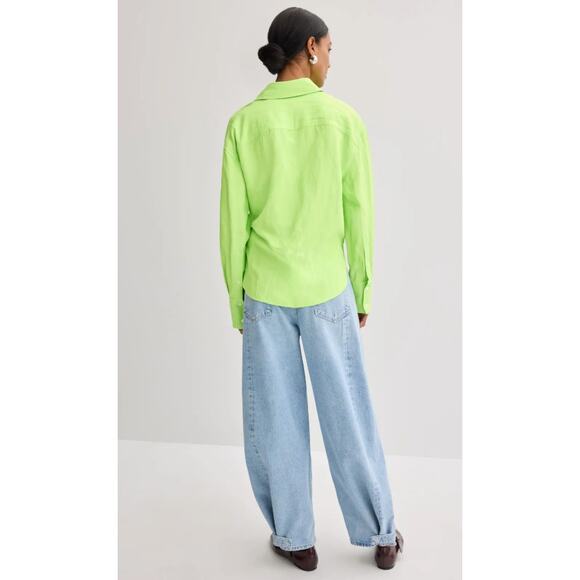 JW Anderson Draped Twisted Shirt in Green - Picture 4 of 13